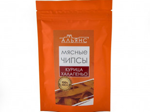 Кальмар паутинка Темная (Каракатица): Мясо (АЛЬЯНС) вяленое курица с халапеньо (50 гр)